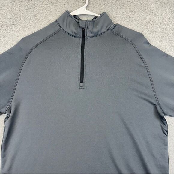 Swannies Golf Sweater Mens Medium Gray Pullover 1/4 Zip Stretch Repreve 23‎ NEW - Picture 3 of 16
